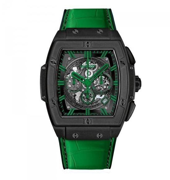 AAA Replica Hublot Spirit Of Big Bang All Black Green Alligator Leather Watch 601.CG.0190.LR